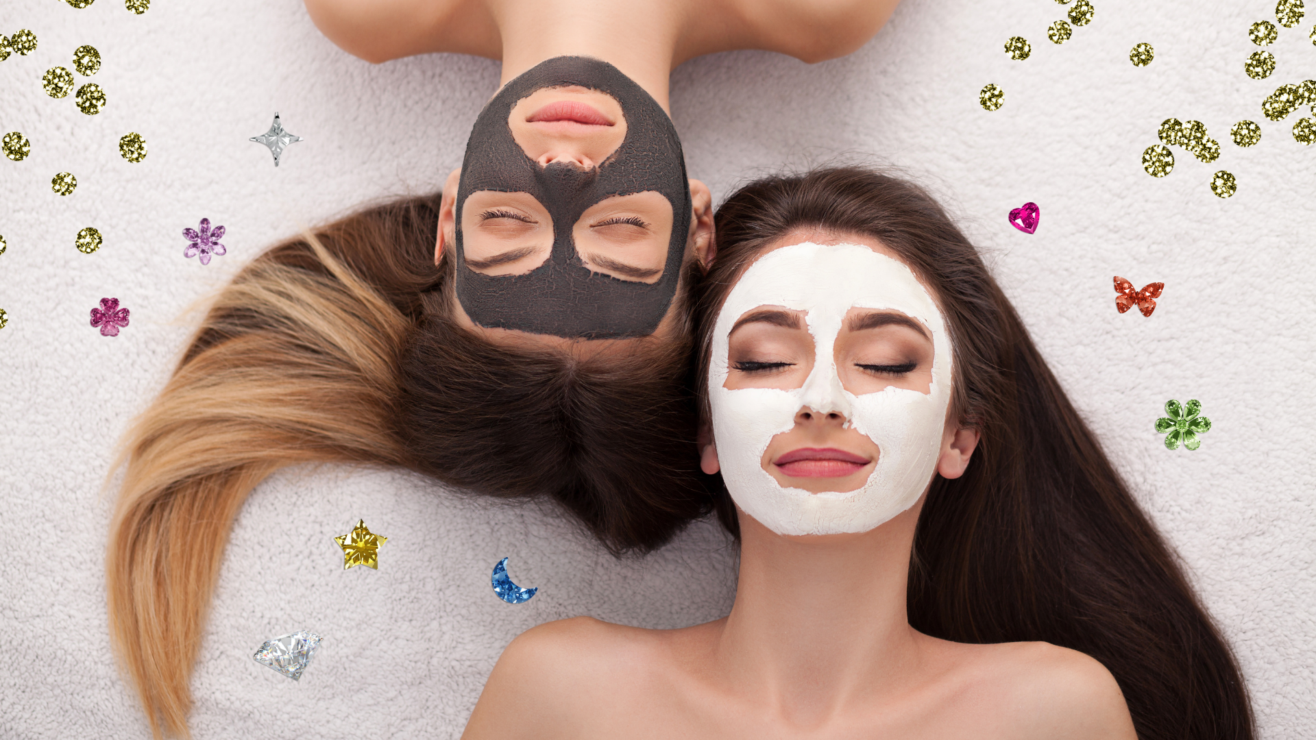Two women enjoying luxury facial masks at Sweet Chanice Beauty Salon in Barnsley